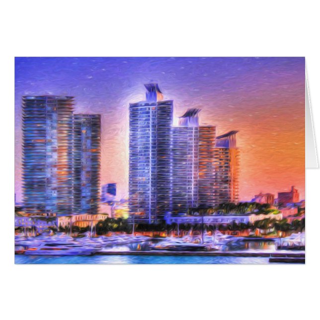 Vibrant Miami Skyline Sunrise (Front Horizontal)