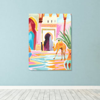 Vibrant Middle Eastern Camel Art Print – Colourful