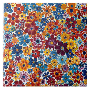 Vibrant Millefiori Elegant Pattern Tile