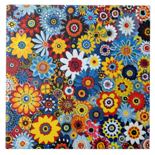 Vibrant Millefiori Elegant Pattern Tile