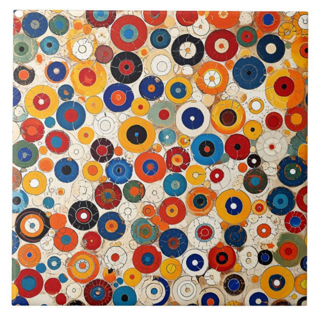 Vibrant Millefiori Elegant Pattern Tile (Front)
