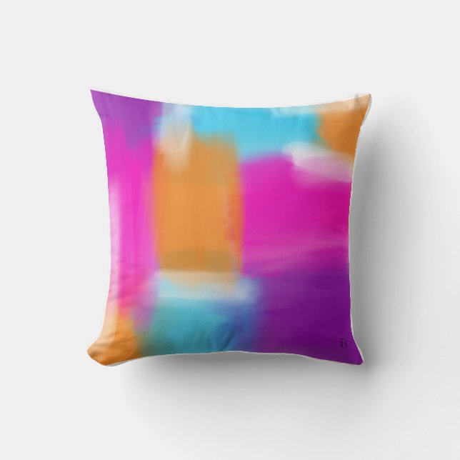 Vibrant Minimal Abstract Artwork Throw Pillow (Front)