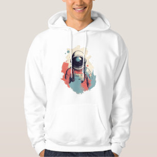 Vibrant Minimalist Astronaut Art: Cool and Elegant Hoodie