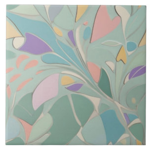 Vibrant Mint Abstract Modern Pastel Colourful Tile