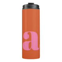 Vibrant Mod Monogram Initial Letter Pink Orange 