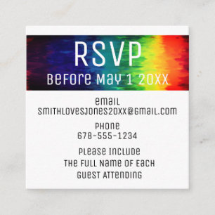 Vibrant Modern Abstract Rainbow RSVP enclosure Card