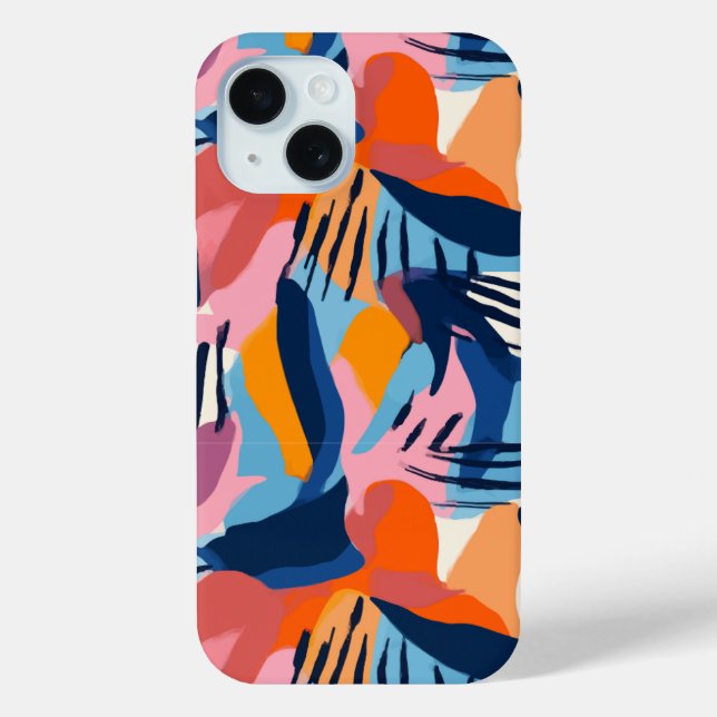 Vibrant Modern Abstract Shapes Pattern Case-Mate iPhone Case (Back)
