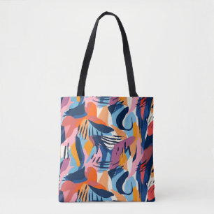 Vibrant Modern Abstract Shapes Pattern Tote Bag