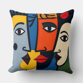 Vibrant Modern Art Throw Pillow