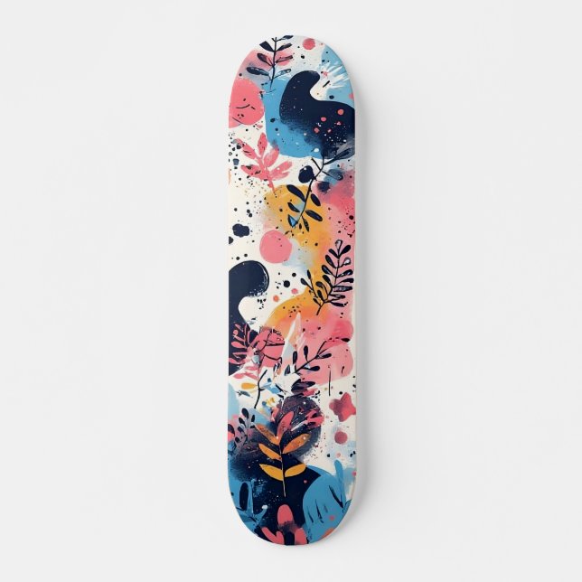 Vibrant Modern Designer Skateboard (Front)