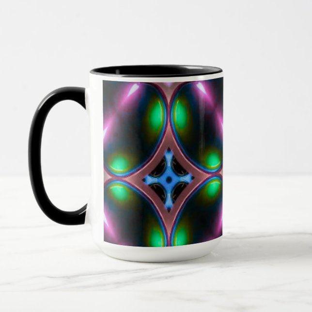 Vibrant Modern Geometric Abstract Mug (Left)