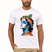 Vibrant Modern Lord Krishna Pop Art Graphic