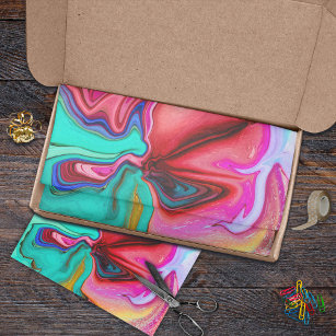 Vibrant Modern Marble Watercolor Personalize  Tissue Paper