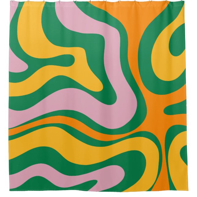 Vibrant Modern Retro Liquid Swirl Abstract Pattern (Front)