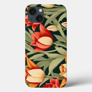 Vibrant Modern Tulips Floral  iPhone 13 Case