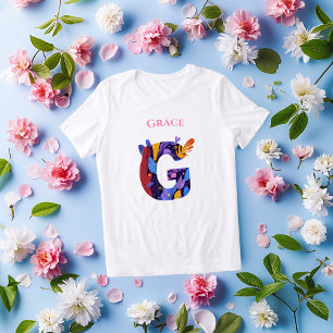 Vibrant Monogram - Letter G Artistic Birthday Tri-Blend Shirt