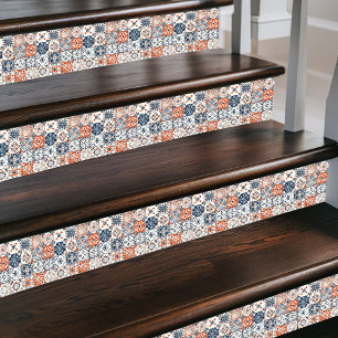 Vibrant Moroccan Patchwork – Boho Blue, Red & Gold Tile