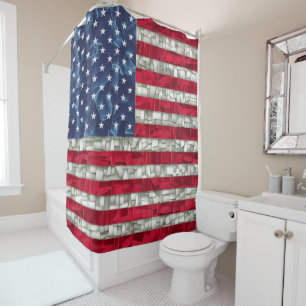 Vibrant Mosaic American Flag Stained Glass