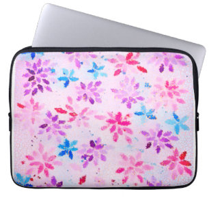 Vibrant Mosaic Flora Stylish Artistic Laptop Sleeve