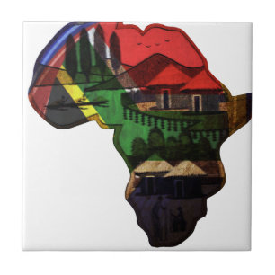 Vibrant Mosaic of Africa: Decorative Pattern Art  Tile