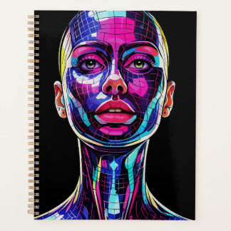 Vibrant Mosaic Portrait of a Modern Woman Planner