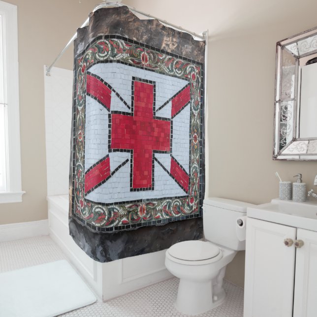 Vibrant Mosaic St. George's Flag Stained Glass (In Situ)