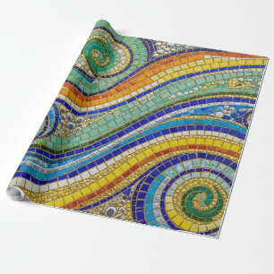 Vibrant Mosaic Swirl Wrapping Paper