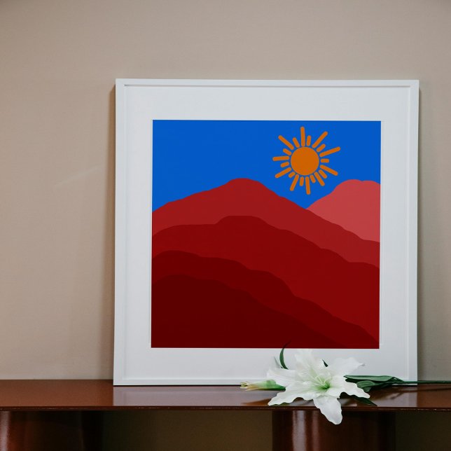 Vibrant Mountain Sunset Abstract Art Poster (Creator Uploaded)
