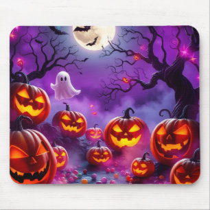 Vibrant Mousepad – Cute Ghosts & Pumpkins