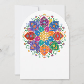 Vibrant Multi-Colour Floral Mandala Vector Art Invitation