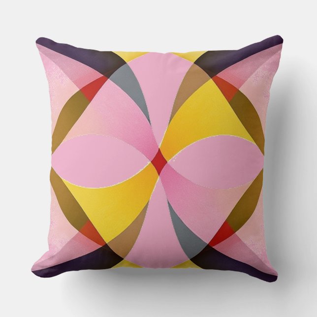 Vibrant Multi-Colour Floral Pattern Design Throw Pillow (Front)