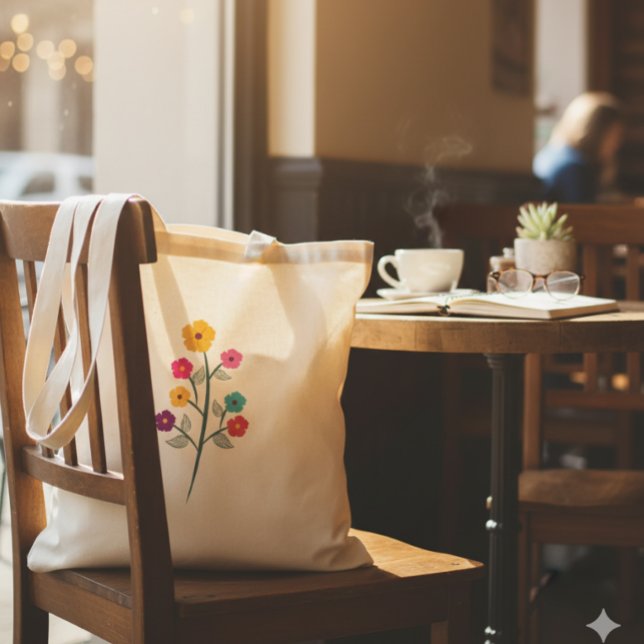Vibrant Multi-Colour Wildflower Branch Tote Bag (Creator Uploaded)