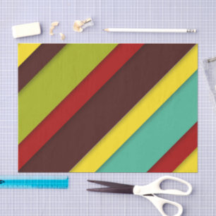 Vibrant Multi-Coloured Diagonal Stripes Bright Tissue Paper