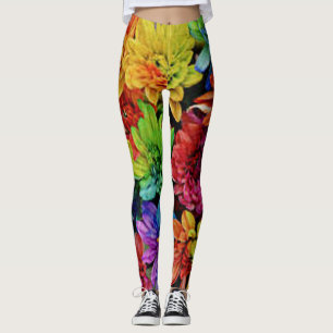 Vibrant Multi-Coloured Floral Leggings