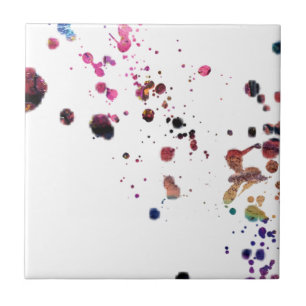 Vibrant Multi-Coloured Splashes Dancing Across... Tile