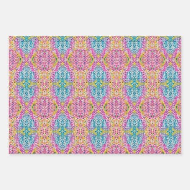 Vibrant Multicolor Abstract Design Wrapping Paper Sheet (Front)