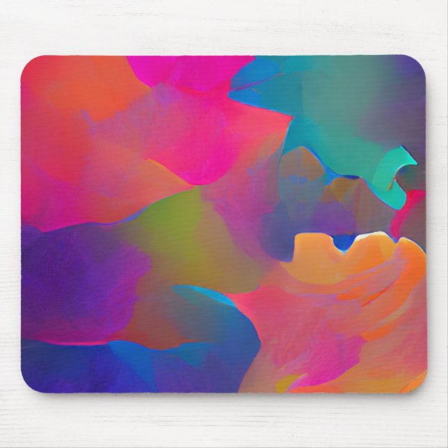 Vibrant multicolor beautiful purple yellow fuchsia mouse pad (Front)