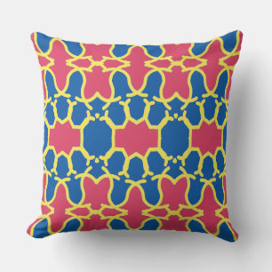 Vibrant multicolor classic fabric pattern design t throw pillow