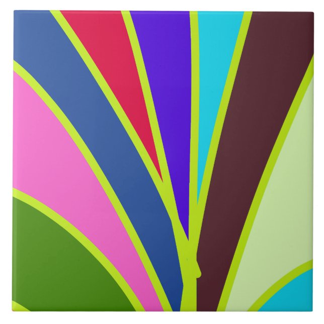 Vibrant multicolor classic pattern  ceramic tile (Front)