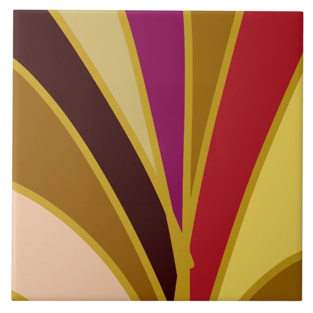Vibrant multicolor classic pattern  ceramic tile (Front)