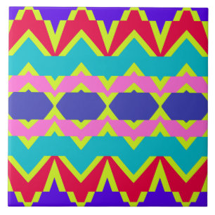 Vibrant multicolor classic pattern tile