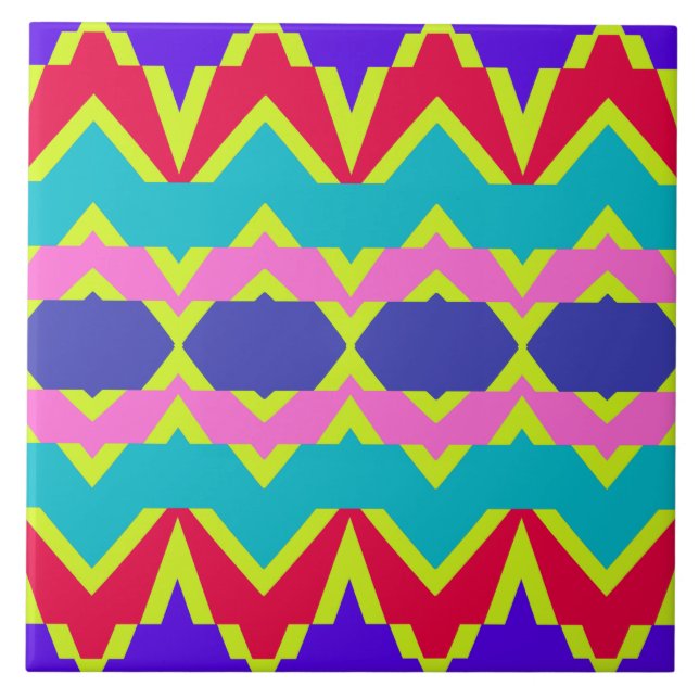 Vibrant multicolor classic pattern  tile (Front)