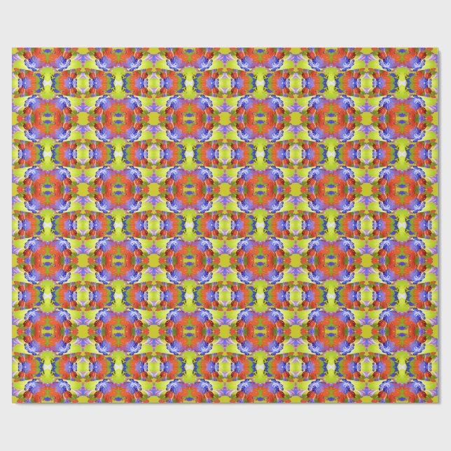 Vibrant multicolor classic trendy pattern design w wrapping paper (Flat)