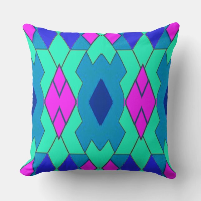 Vibrant multicolor geometric pattern design  throw pillow (Front)