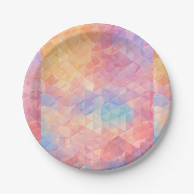 Vibrant Multicolor Paper Plates . (Front)