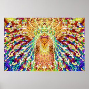 Vibrant Multicolor Psychedelic Abstract Poster