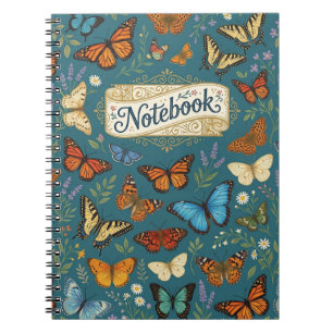 Vibrant Multicolour Butterfly Pattern Notebook