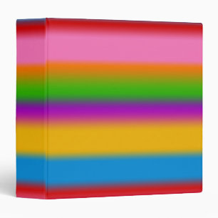 Vibrant Multicolour Rainbow Gradient Stripes Binder