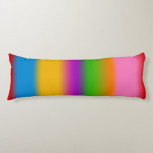 Vibrant Multicolour Rainbow Gradient Stripes  Body Pillow