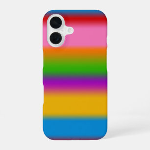 Vibrant Multicolour Rainbow Gradient Stripes iPhone 16 Case